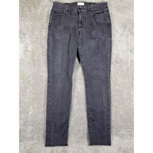 Frame Le Skinny de Jeanne Gray Raw Hem Jeans Size 33 Skinny Fit Denim